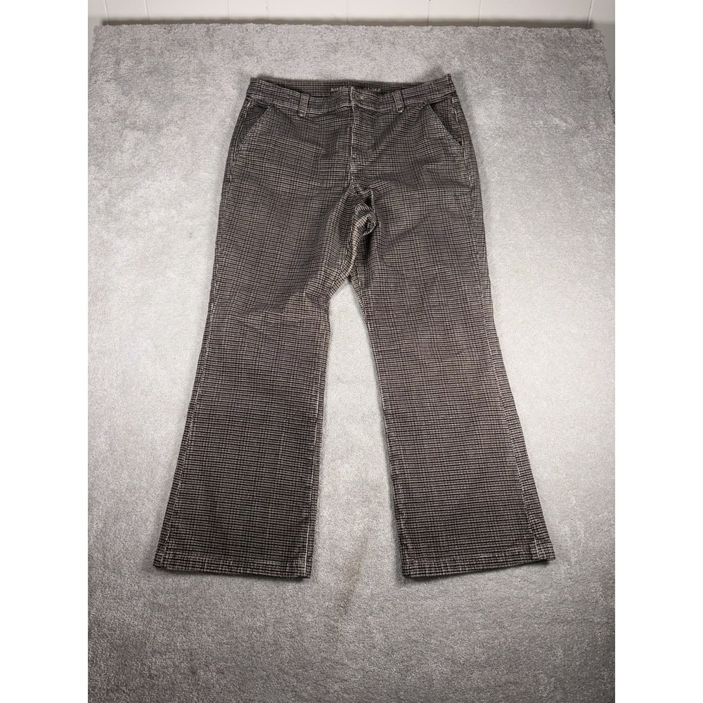 american eagle boot cut corduroy printed pants stretch size 16 brown